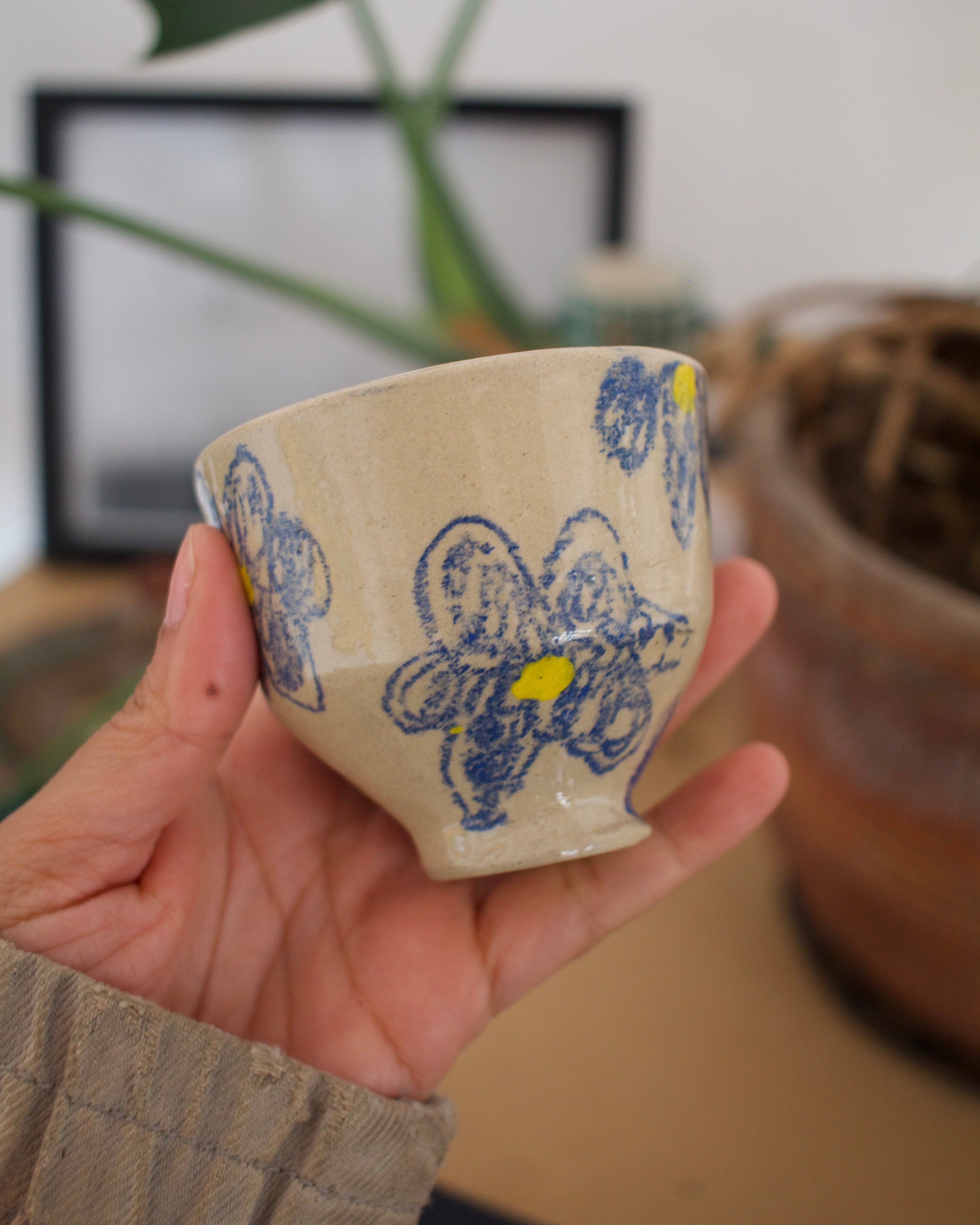 Vaso Espresso Flora Azul Oscuro